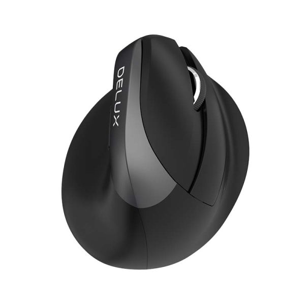Wireless Vertical Mouse Delux M618Mini BT+2.4G RGB 4000DPI (Iron Gray) - Image 3