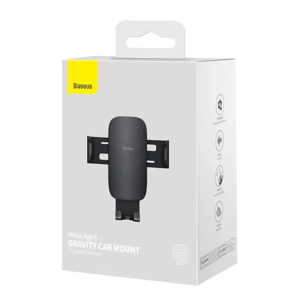 Baseus Metal Age II gravitational grip on the car grid - black - Image 6