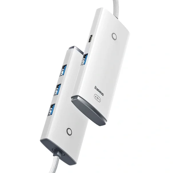 Baseus Lite Series Hub 4in1 USB to 4x USB 3.0, 25cm (White) - Image 2