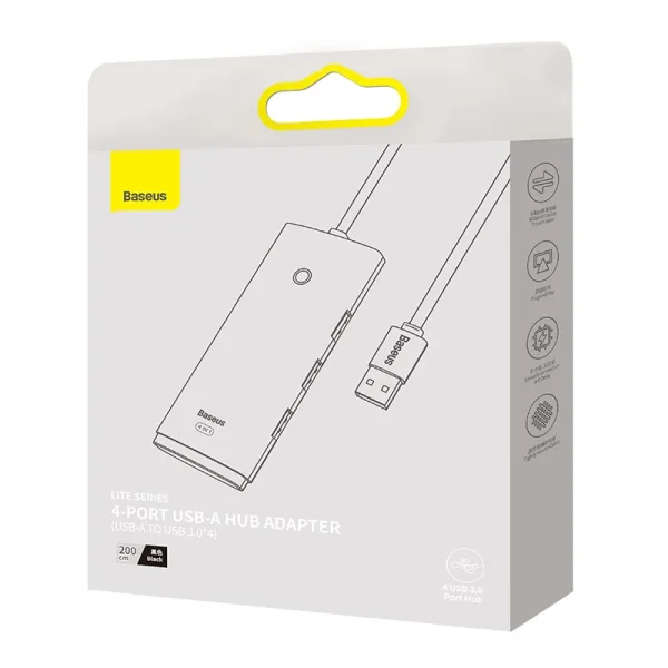 Hub 4w1 Baseus Lite Series USB do 4x USB 3.0 2m (czarny) - Image 6