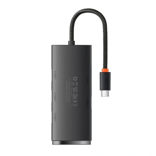 Baseus Lite Series Hub 4in1 USB-C to 4x USB 3.0 + USB-C, 25cm (Black) - Image 2