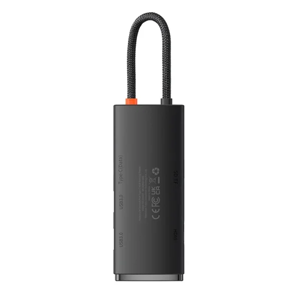 Baseus Lite Series Hub 6w1 USB-C to 2x USB 3.0 + USB-C + HDMI + SD/TF (black) - Image 3