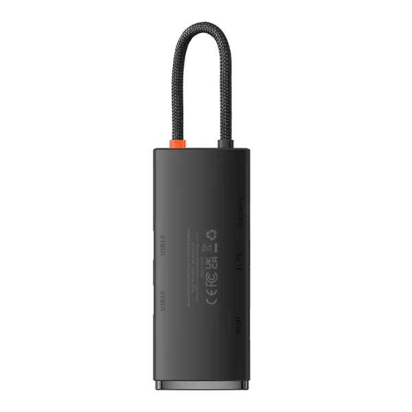 Hub 6w1 Baseus Lite Series USB-C to 2x USB 3.0 + USB-C PD + HDMI + SD/TF (black) - Image 3
