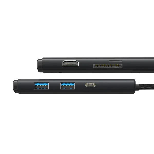 Hub 6w1 Baseus Lite Series USB-C to 2x USB 3.0 + USB-C PD + HDMI + SD/TF (black) - Image 4