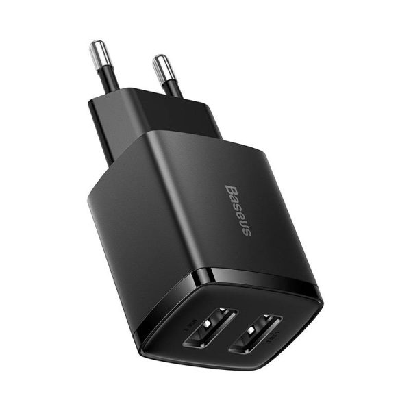 Baseus Compact Quick Charger, 2x USB, 10.5W (black) - Image 4