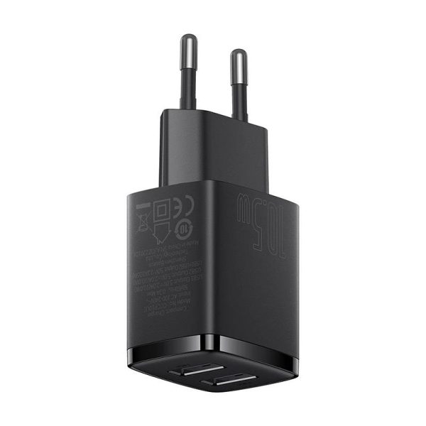Baseus Compact Quick Charger, 2x USB, 10.5W (black) - Image 5