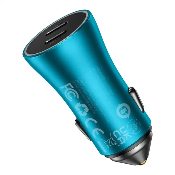 Baseus Golden Contactor Pro car charger, 2x USB-C, 40W (blue) - Image 4