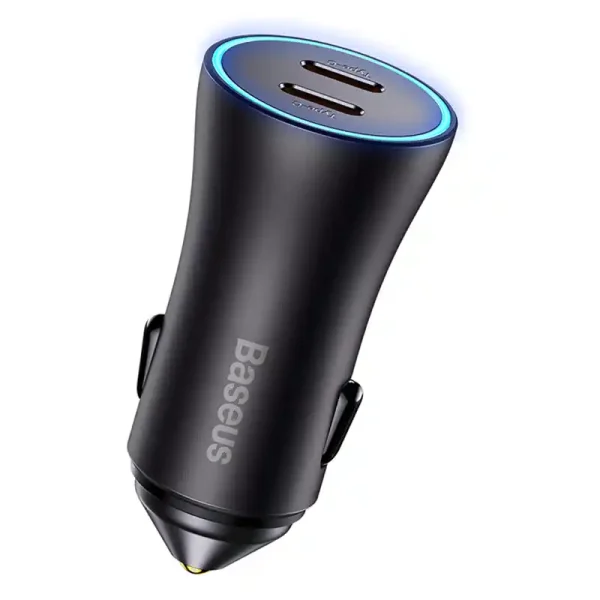 Baseus Golden Contactor Pro car charger, 2x USB-C, 40W (Dark Gray) - Image 4