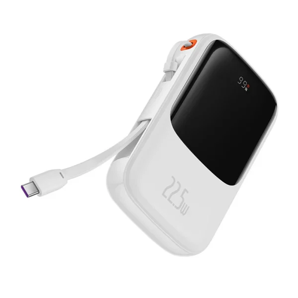 Powerbank Baseus Qpow Pro with USB-C cable, USB-C, USB, 10000mAh, 22.5W (white) - Image 5