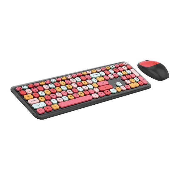 Wireless keyboard + mouse set MOFII 666 2.4G (Black&Red) - Image 2