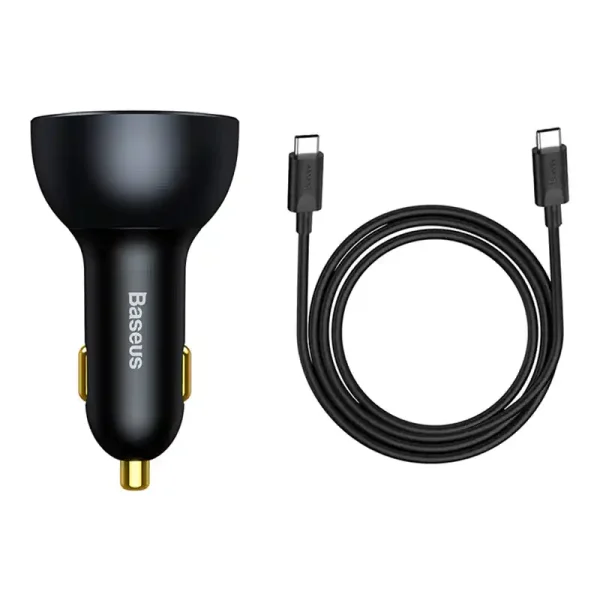 Car Charger Baseus Qualcomm, USB, 2x USB-C, 160W (Grey) - Image 5