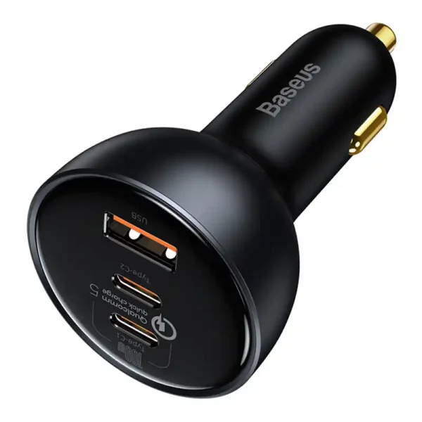 Car Charger Baseus Qualcomm, USB, 2x USB-C, 160W (Grey) - Image 2