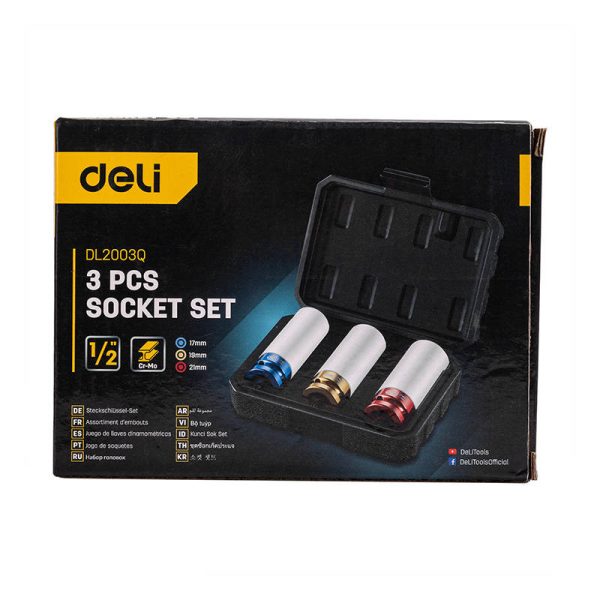 Socket Set Deli Tools EDL2003Q, 17-21mm - Image 6
