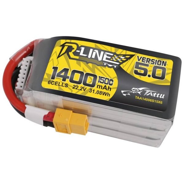 Battery Tattu R-Line 5.0 1400mAh 22.2V 150C 6S1P XT60 - Image 2
