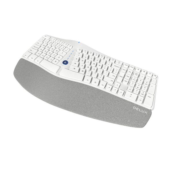 Wireless Ergonomic Keyboard Delux GM901D BT+2.4G (white) - Image 2
