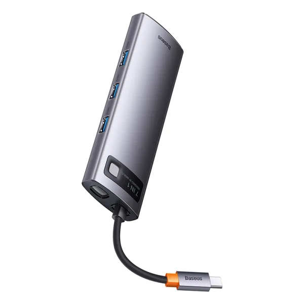 Hub 7in1 Baseus Metal Gleam Series, USB-C to 3x USB 3.0 + HDMI + USB-C PD + VGA + Ethernet RJ45 - Image 4