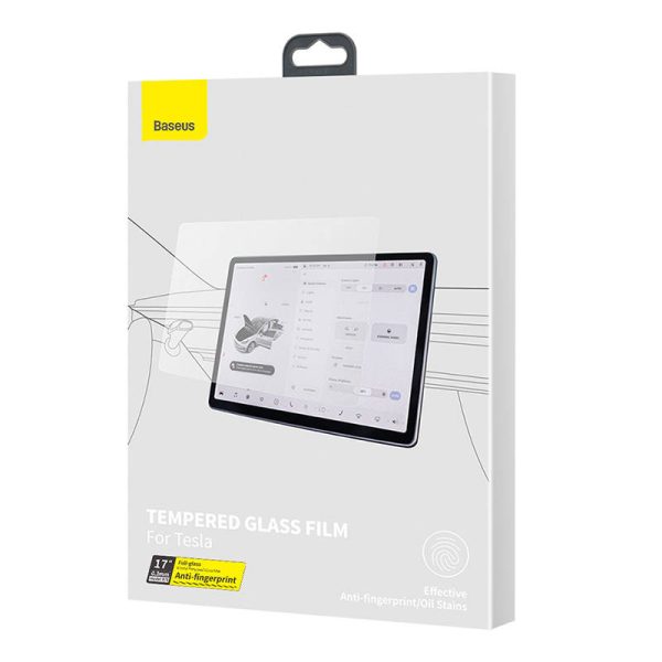 Tempered Glass Baseus Crystal 0.3mm for Tesla model X/S 17'' - Image 6