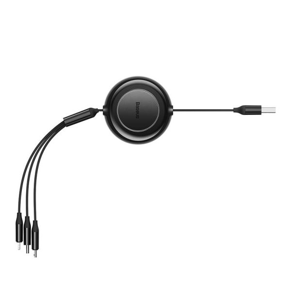 Baseus Bright Mirror 2, USB 3-in-1 cable for micro USB / USB-C / Lightning 3.5A 1.1m (Black) - Image 3