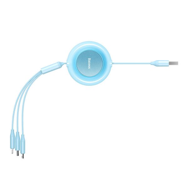 Baseus Bright Mirror 2, USB 3-in-1 cable for micro USB / USB-C / Lightning 3.5A 1.1m (Sky blue) - Image 3