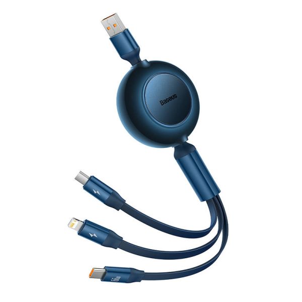 Baseus Bright Mirror 3, USB 3-in-1 cable for micro USB / USB-C / Lightning 66W / 2A 1.1m (Blue) - Image 6