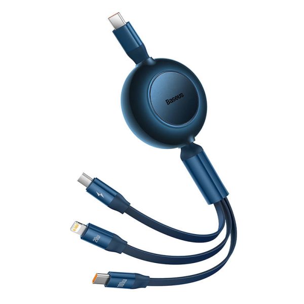 USB-C 3-in-1 cable  Baseus Bright Mirror 4 for micro USB / USB-C / Lightning 100W / 3.5A 1.1m (Blue) - Image 6