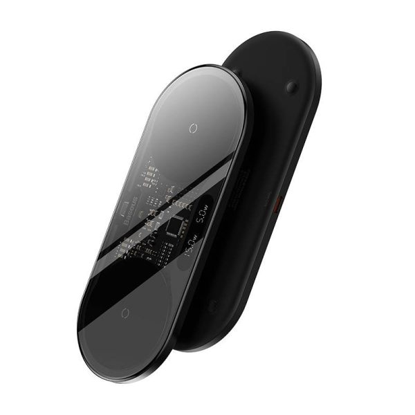 Dual Qi wireless charger Baseus Digital LED Display, 20W - Image 4