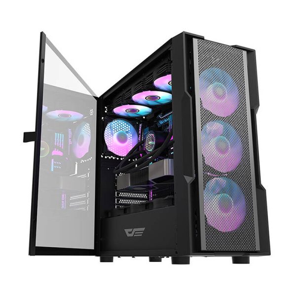 Darkflash DK431 Mesh computer case (black) + 4 ARGB fans - Image 2