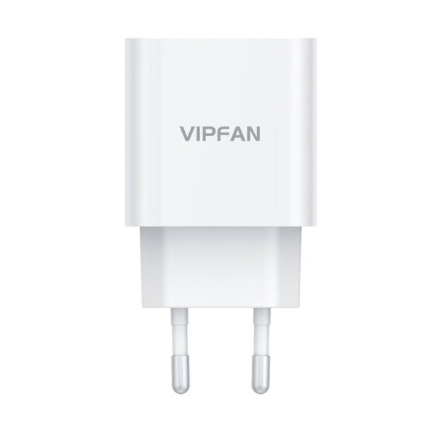 Wall charger VFAN E04, USB-C, 20W, QC 3.0 + Lightning cable (white) - Image 6
