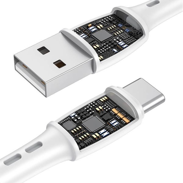 USB to USB-C cable VFAN Racing X05, 3A, 3m (white) - Image 3