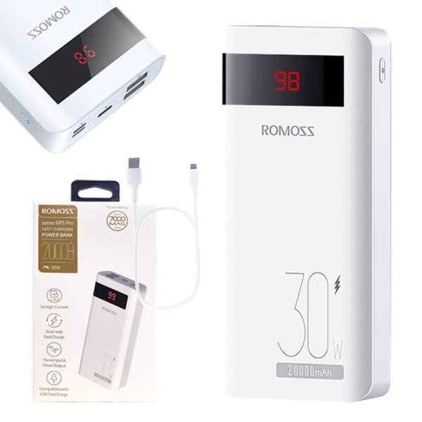 Powerbank Romoss Sense6PS Pro 20000mAh, 30W (white) - Image 3
