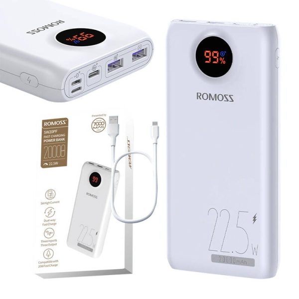 Powerbank Romoss SW20PF 20000mAh, 22.5W (white) - Image 2