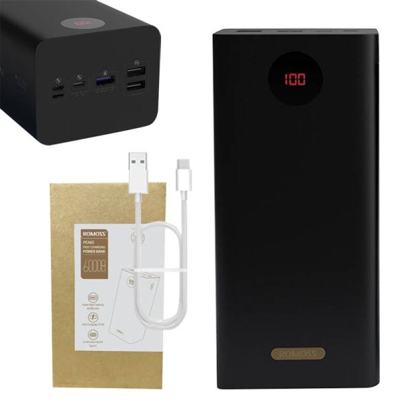 Powerbank Romoss PEA60 60000mAh, QC + PD, 22.5W (black) - Image 3