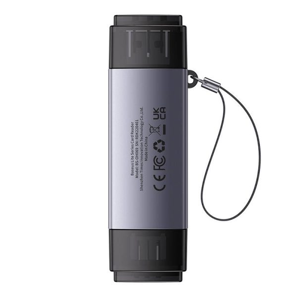 Baseus Lite Series SD/TF memory card reader, USB + USB-C (gray) - Image 4