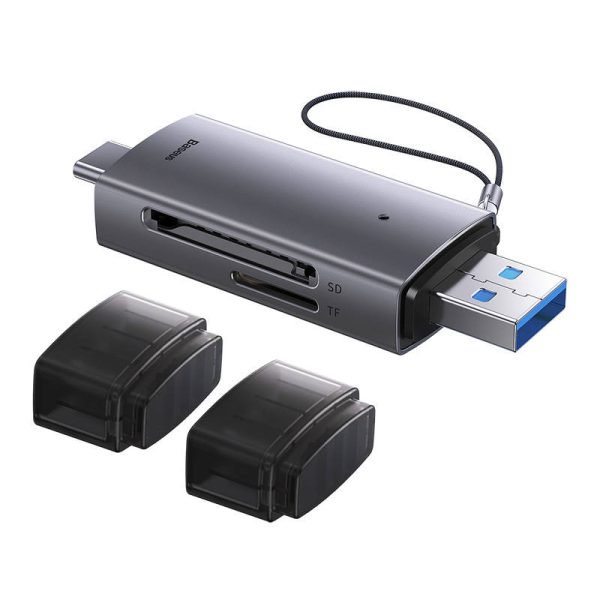 Baseus Lite Series SD/TF memory card reader, USB + USB-C (gray) - Image 5