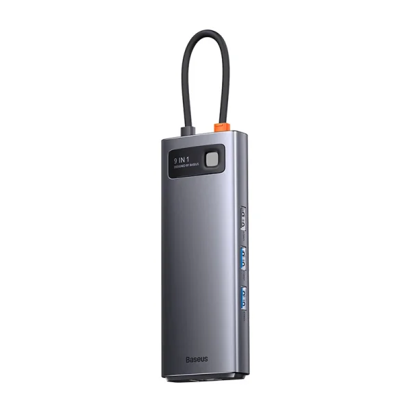 Hub 9in1 Baseus Metal Gleam Series, USB-C to 2x USB 3.0 + 2x HDMI + USB 2.0 + USB-C PD + Ethernet RJ45 + microSD/SD - Image 3