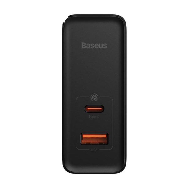 Wall charger Baseus GaN USB-C + USB, 100W + 1m cable (black) - Image 5