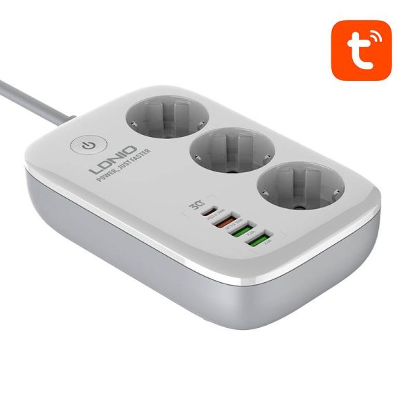 Smart Wi-Fi power strip LDNIO SEW3452, Tuya (white) - Image 6