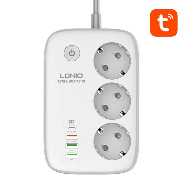 Smart Wi-Fi power strip LDNIO SEW3452, Tuya (white) - Image 2