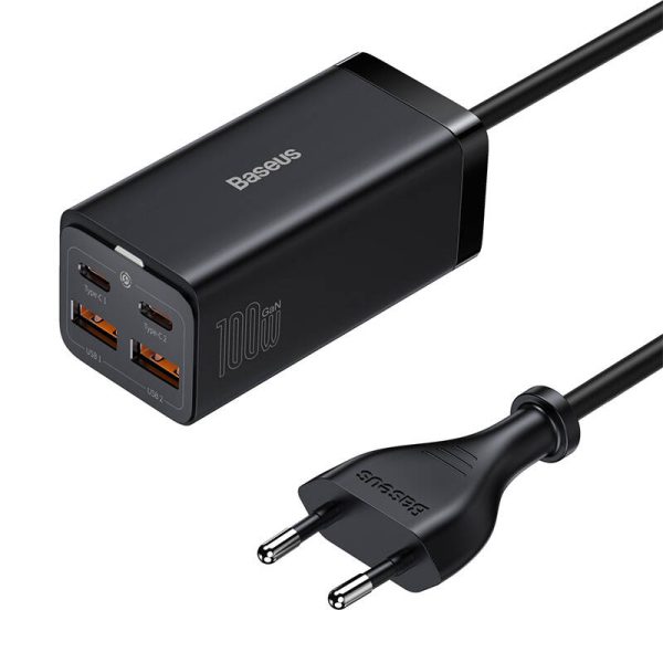 Baseus GaN3 Pro wall charger 2xUSB-C + 2xUSB, 100W (black) - Image 2