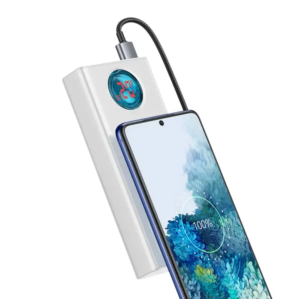 Powerbank Baseus Amblight 30000mAh, 4xUSB, USB-C, 65W (white) - Image 6