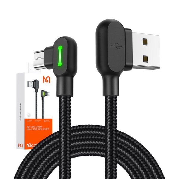 USB to Micro USB Cable Mcdodo CA-5280 LED, 1.2m (Black) - Image 3
