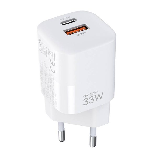 Wall Charger Choetech, 33W, PD5006 A+C dual port (white) — изображение 3
