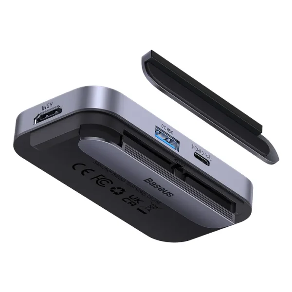 Hub 4in1 Baseus PadJoy Series USB-C to USB 3.0 + HDMI + USB-C PD + jack 3.5mm (Grey) - Image 3