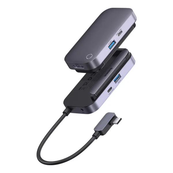 Hub 4in1 Baseus PadJoy Series USB-C to USB 3.0 + HDMI + USB-C PD + jack 3.5mm (Grey) - Image 2