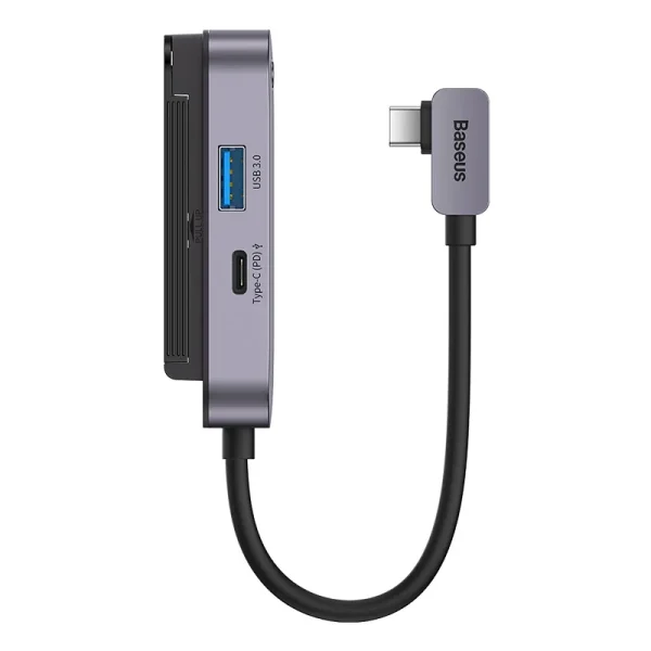 Hub 4in1 Baseus PadJoy Series USB-C to USB 3.0 + HDMI + USB-C PD + jack 3.5mm (Grey) - Image 5