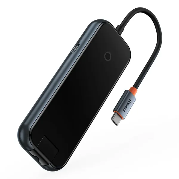 Hub 5in1 Baseus AcmeJoy series USB-C to 2xUSB 3.0 + USB 2.0 + USB-C PD + RJ45 (dark grey) - Image 5