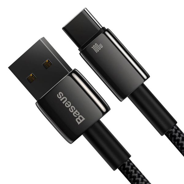 Baseus Tungsten Gold Cable USB to USB-C, 100W, 1m (black) - Image 3