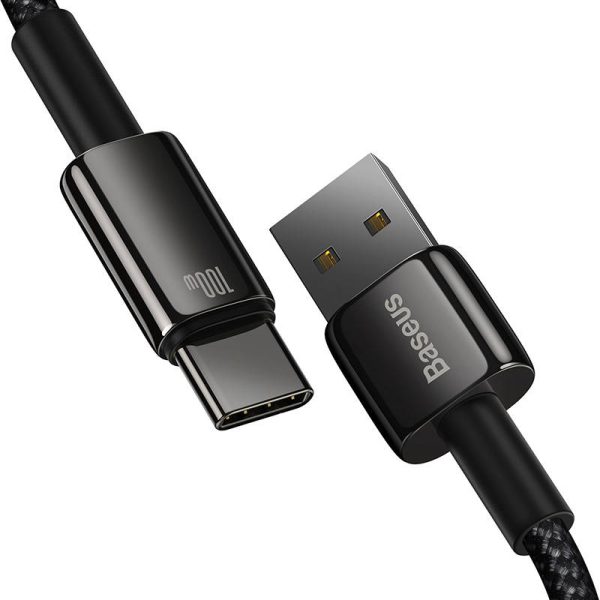 Baseus Tungsten Gold Cable USB to USB-C, 100W, 1m (black) - Image 4