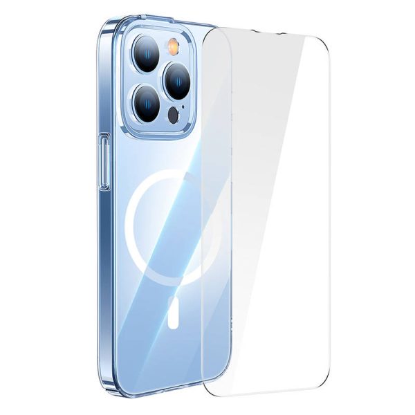 Baseus Crystal Transparent Magnetic Case and Tempered Glass set for iPhone 14 Pro Max - Image 3