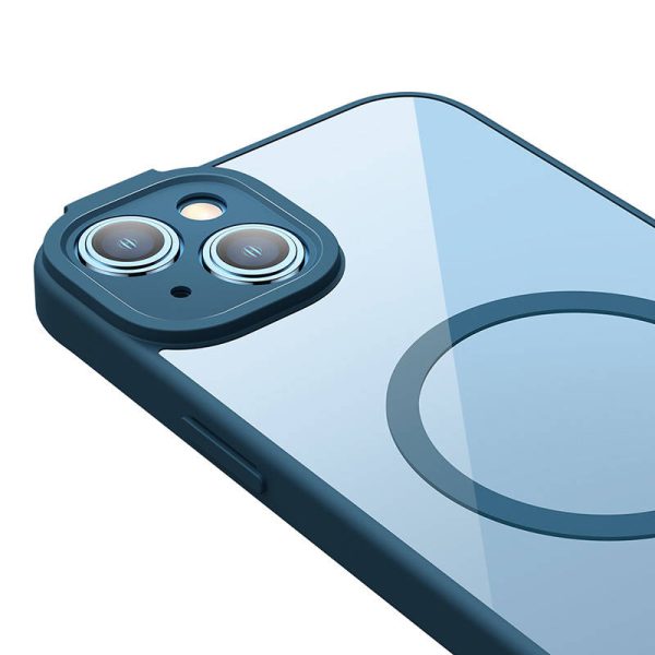 Baseus Frame Transparent Magnetic Case and Tempered Glass set for iPhone 14 Plus (blue) - Image 4